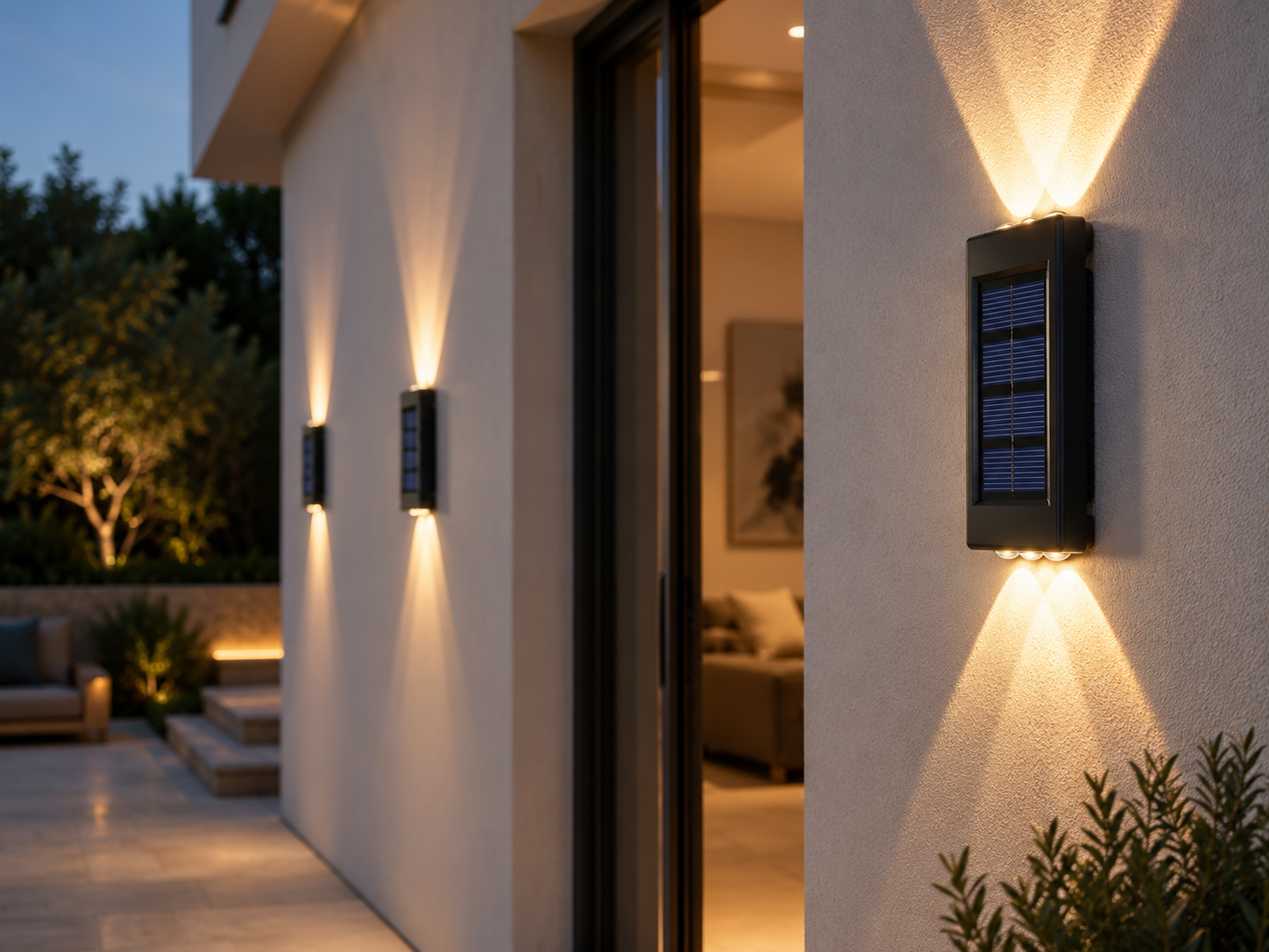 Solar Up & Down Wall LED Lights/Lamps for Outdoor Porch, Garden, Yard, and Patio Decor