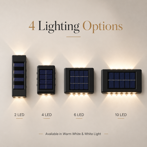 Solar Up & Down Wall LED Lights/Lamps for Outdoor Porch, Garden, Yard, and Patio Decor